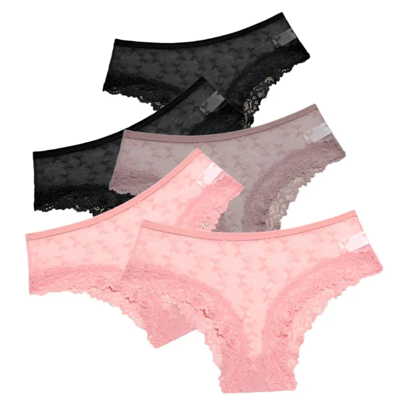 GarbPlanet Set 2 / S Women's 5 Piece Set Perspective Lace Underwear