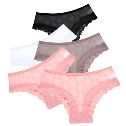 GarbPlanet Set 3 / S Women's 5 Piece Set Perspective Lace Underwear