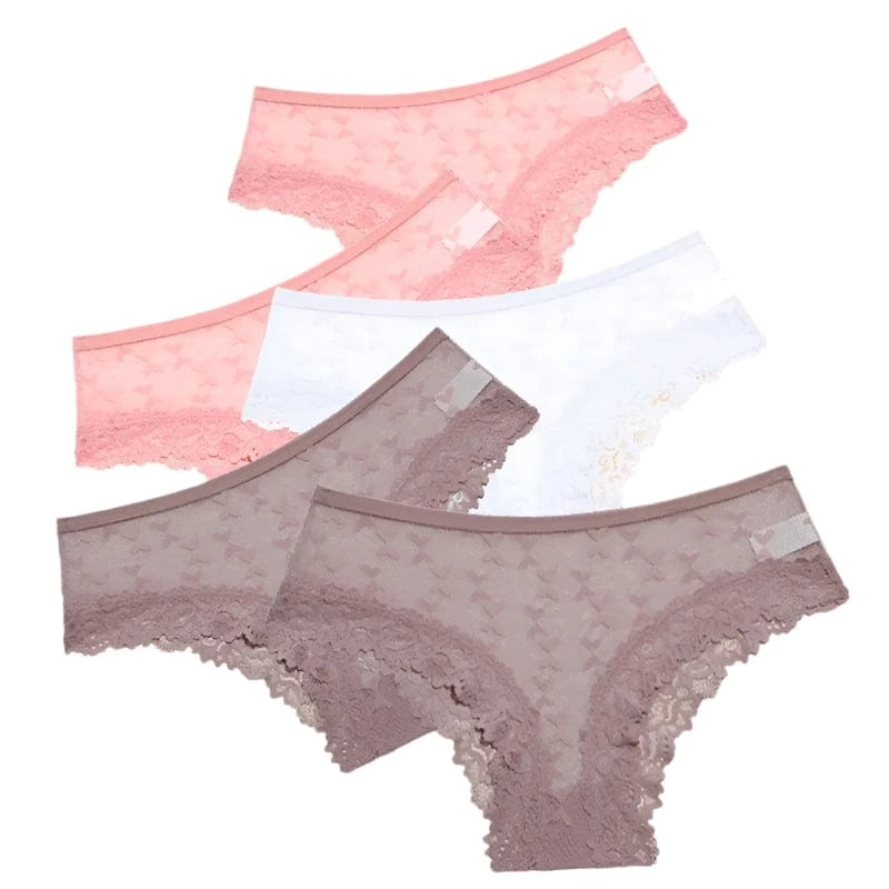 GarbPlanet Set 5 / S Women's 5 Piece Set Perspective Lace Underwear