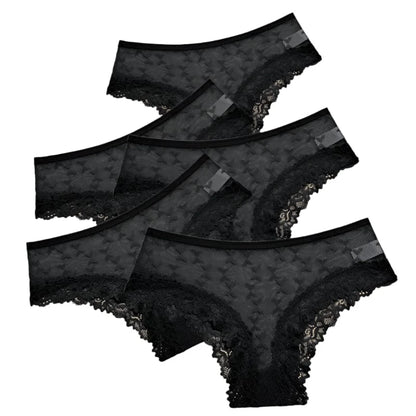 GarbPlanet Set 6 / S Women's 5 Piece Set Perspective Lace Underwear