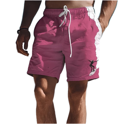 GarbPlanet Shorts-ZFA17537 / S Simple Surfer Pattern Board Shorts Fashion Trend Surfing Enthusiasts 3D Printed Beach Short Casual Oversized Swim Trunks For Men