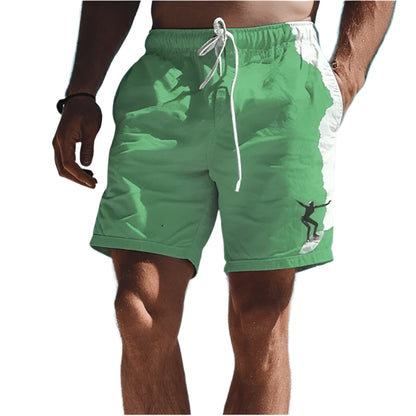 GarbPlanet Shorts-ZFA17538 / 2XL Simple Surfer Pattern Board Shorts Fashion Trend Surfing Enthusiasts 3D Printed Beach Short Casual Oversized Swim Trunks For Men