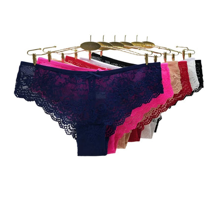 GarbPlanet Six / M / 5 Pieces Per Set Women's Cotton Lace Underwear 5 Pieces Per Set