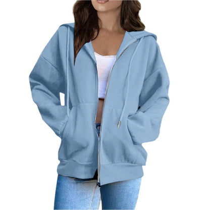 GarbPlanet Sky Blue / S Women's Versatile Hooded Top