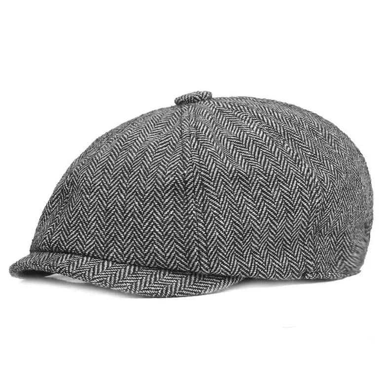 GarbPlanet Stripe Light grey Men's Vintage Retro Tweed Peaky Blinders Hats