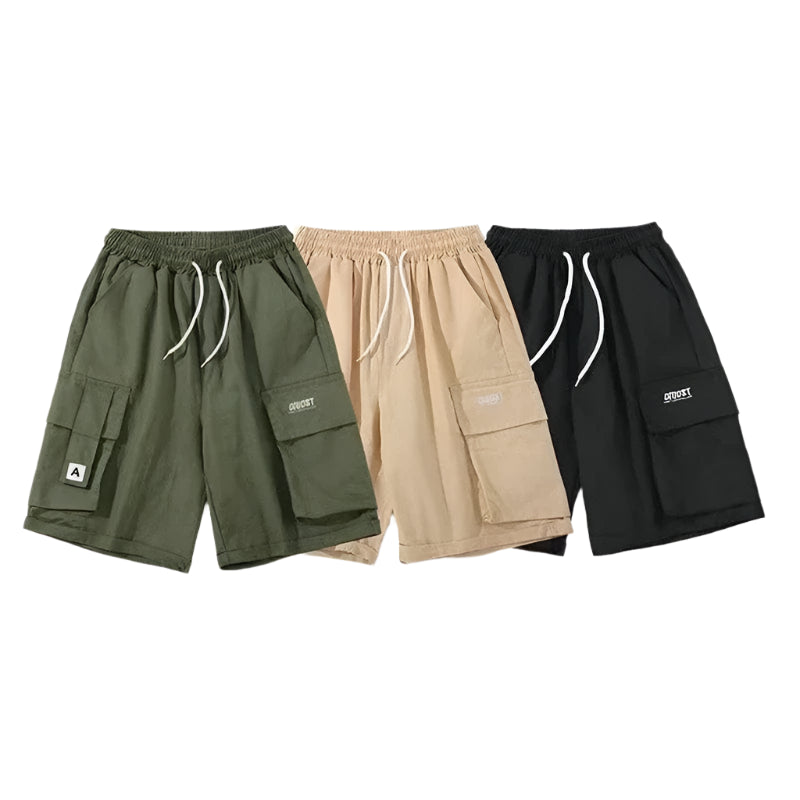 GarbPlanet Summer Men Cargo Shorts Home Harajuku Streetwear Joggers Hip Hop Multi-Pocket Bermuda Masculina