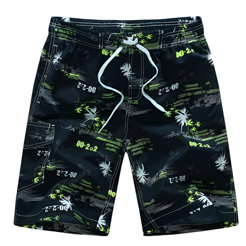 GarbPlanet Summer Men Quick-drying Beachwear Plus Size Swimsuit Shorts Male Fashion Casual Loose Hawaii Printing Surf Board Shorts