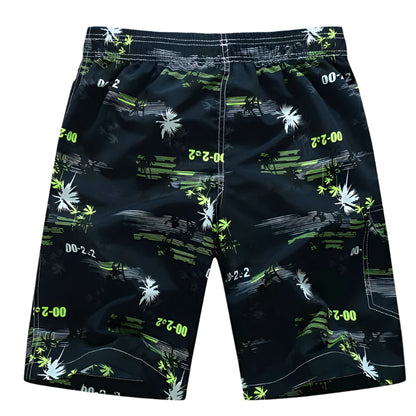 GarbPlanet Summer Men Quick-drying Beachwear Plus Size Swimsuit Shorts Male Fashion Casual Loose Hawaii Printing Surf Board Shorts