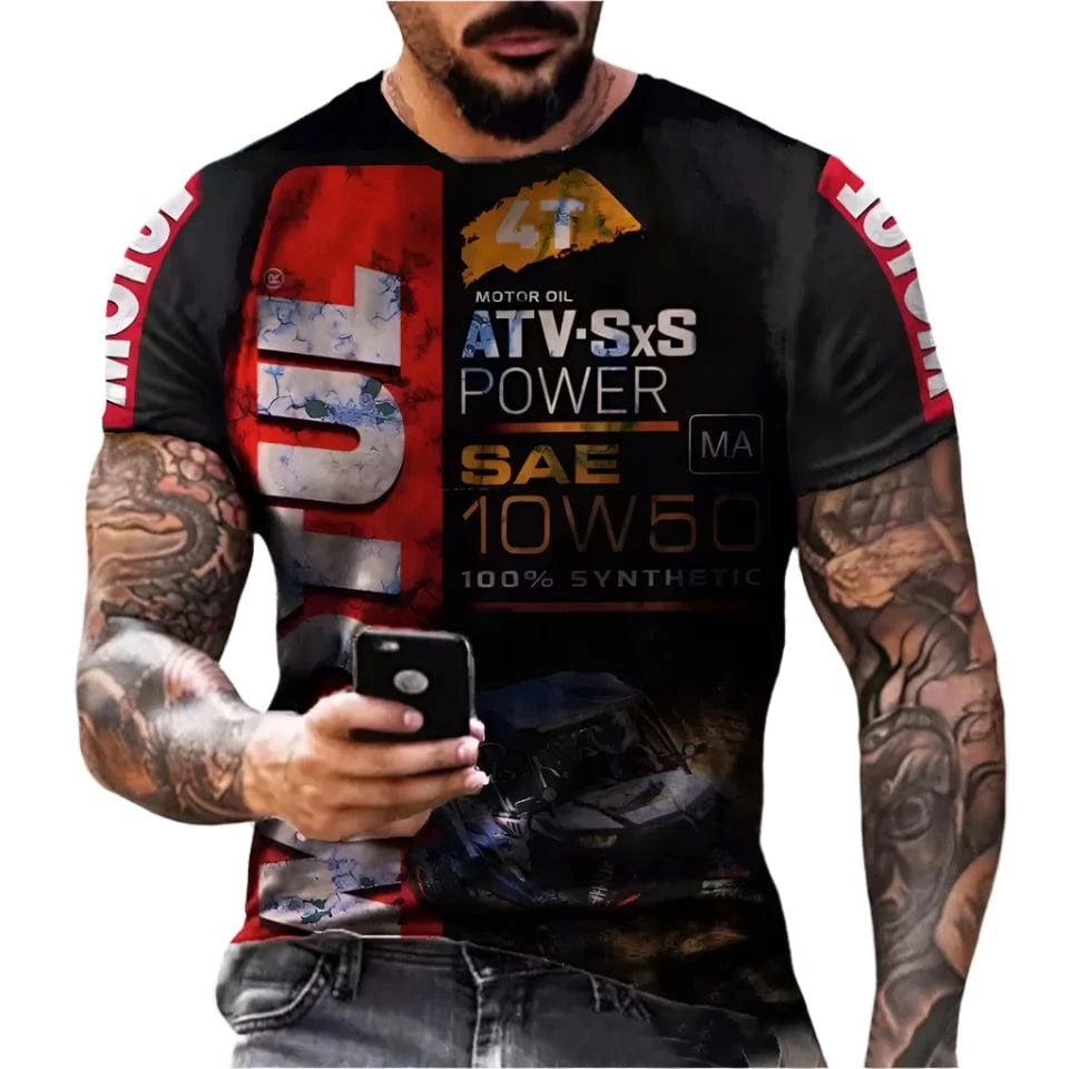 GarbPlanet Ten / S Men's Casual Motorcycle Trend T-Shirt