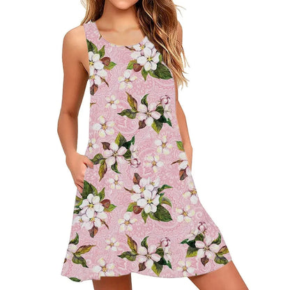 GarbPlanet Twelve / S Women's Floral Sleeveless Summer Dress