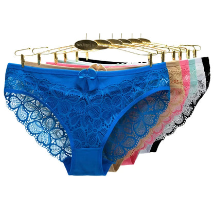 GarbPlanet Two / M / 5 Pieces Per Set Women's Cotton Lace Underwear 5 Pieces Per Set