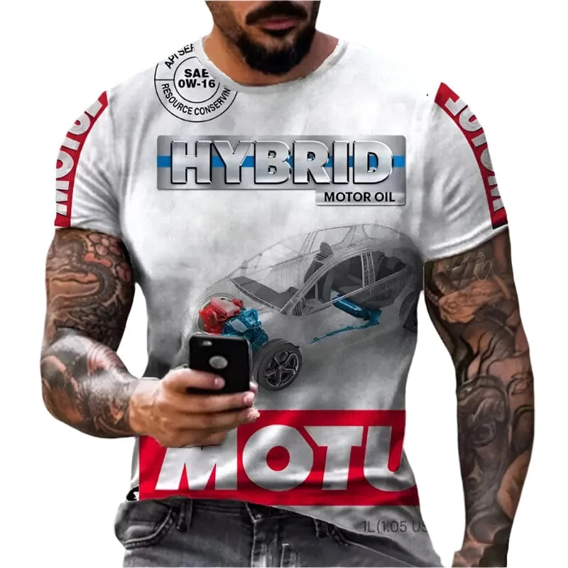 GarbPlanet Two / S Men's Casual Motorcycle Trend T-Shirt