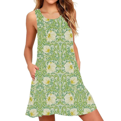 GarbPlanet Two / S Women's Floral Sleeveless Summer Dress