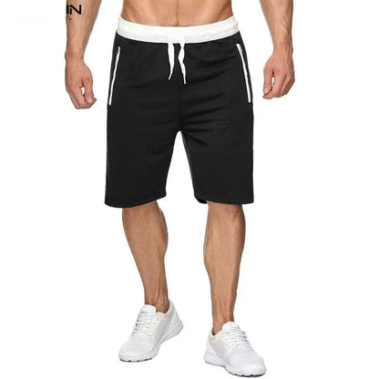 GarbPlanet White/Black Long / M Men's Summer Casual Shorts