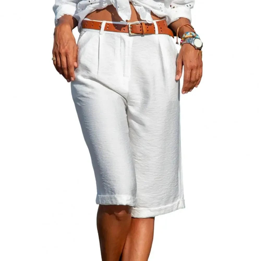 GarbPlanet White / S Women's Knee-length Shorts