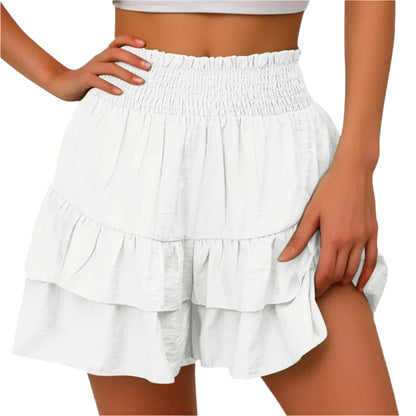 GarbPlanet White / S Women's Ruffles Mini Skirt