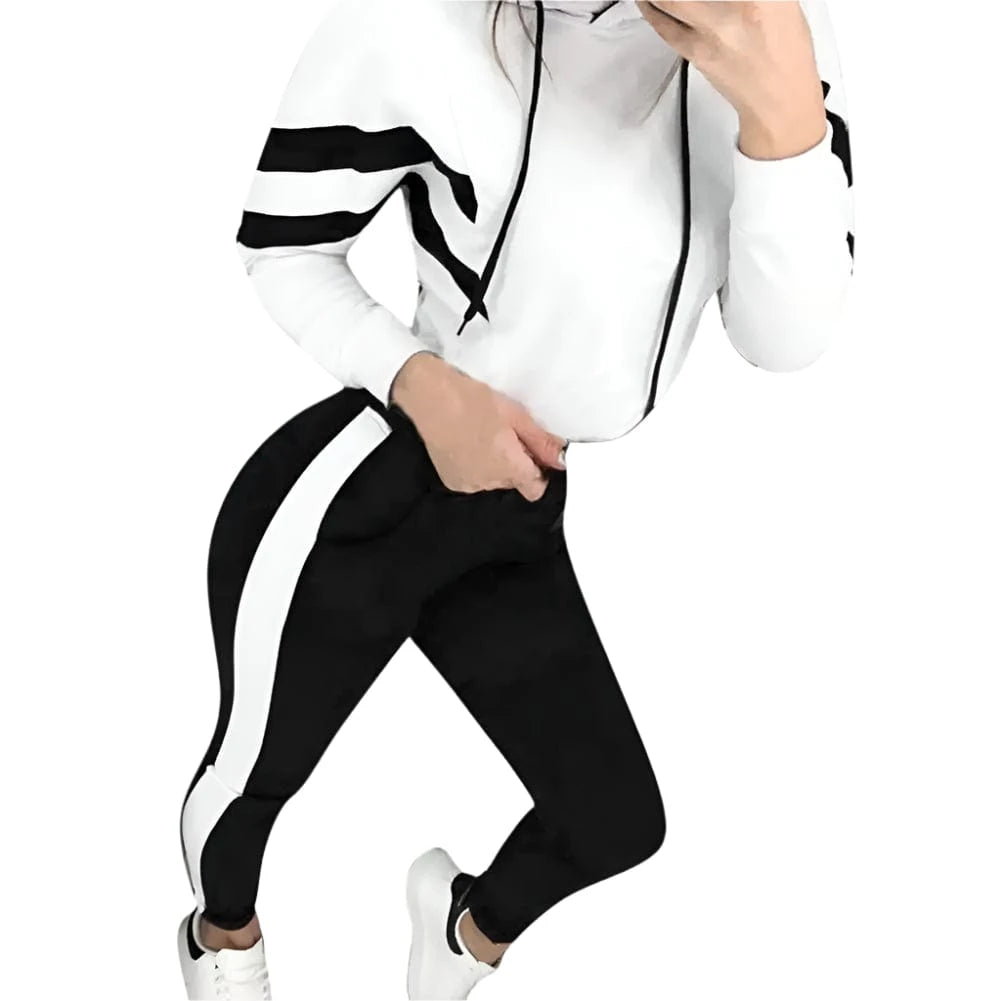 GarbPlanet White / S Women's Tracksuit/Casual Sportswear Set