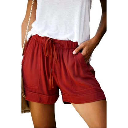 GarbPlanet Wine Red / S Women's Wide-Legged Stylish Shorts