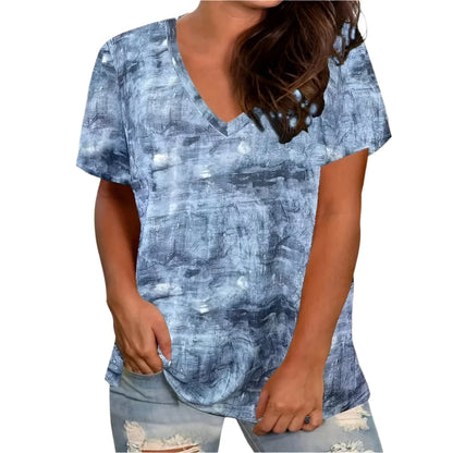 GarbPlanet Women's Casual Printed V-Neck T-Shirts