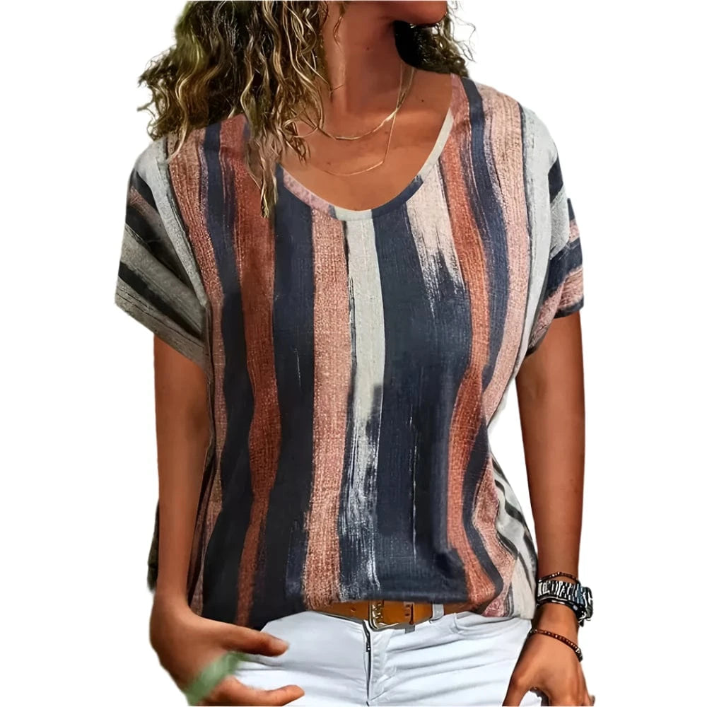 GarbPlanet Women's Casual Printed V-Neck T-Shirts