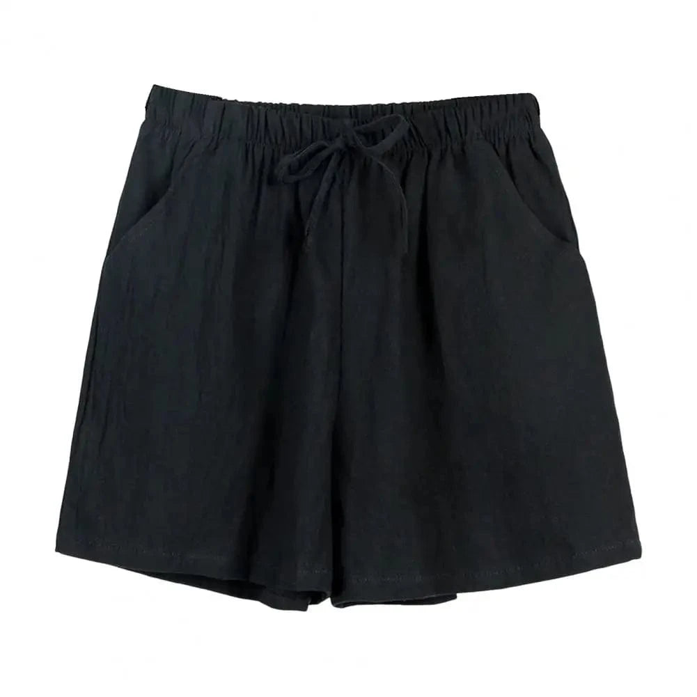 GarbPlanet Women's High Waist Drawstring Shorts