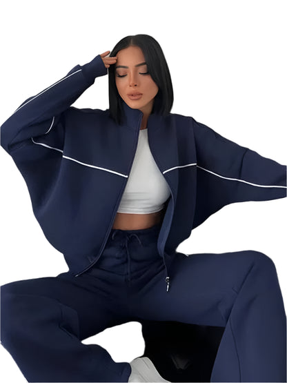 GarbPlanet Women’s Two-Piece Casual Tracksuit Set