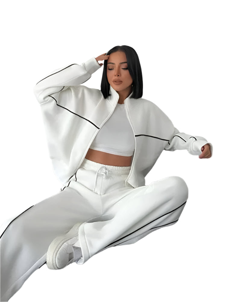 GarbPlanet Women’s Two-Piece Casual Tracksuit Set