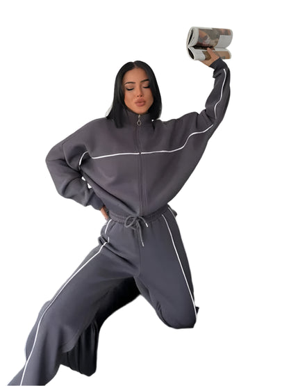 GarbPlanet Women’s Two-Piece Casual Tracksuit Set