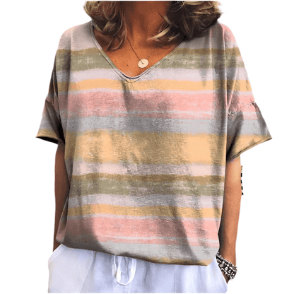 GarbPlanet Women's Vintage Striped Print T-Shirts