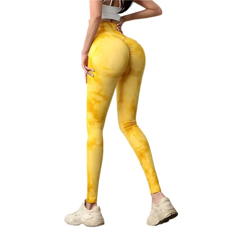 GarbPlanet Yellow / S Women's Exercise High Waist Leggings