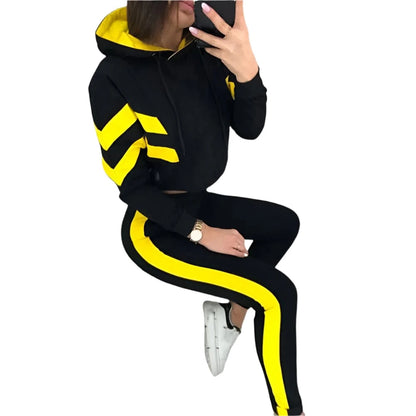 GarbPlanet Yellow / S Women's Tracksuit/Casual Sportswear Set