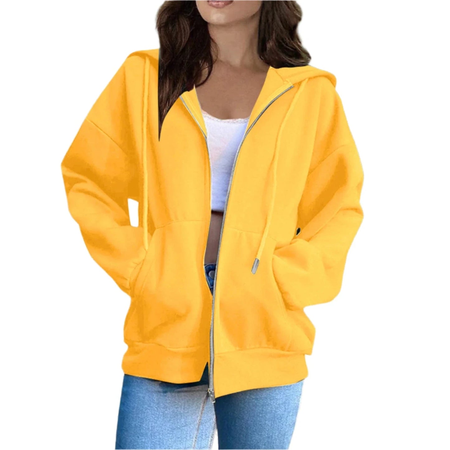 GarbPlanet Yellow / S Women's Versatile Hooded Top